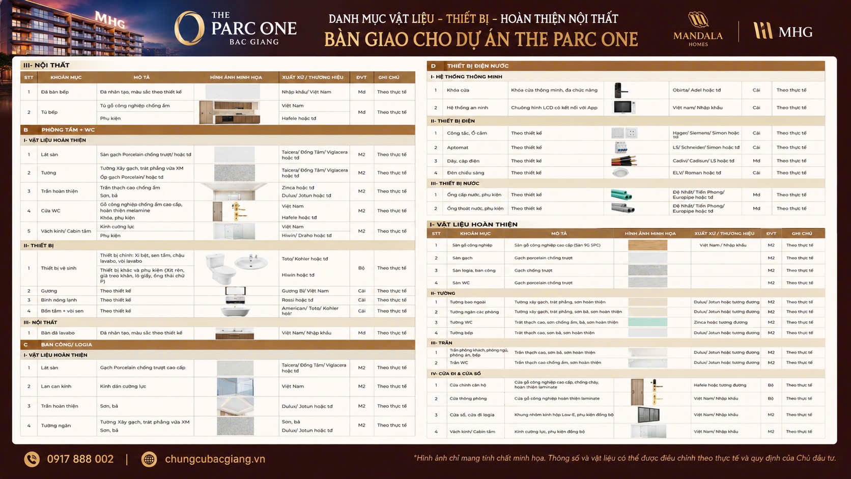 nội thất bàn giao dự án the parc one